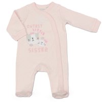 M15938: Baby "Cutest Little Sister" Cotton Sleepsuit (Newborn)
